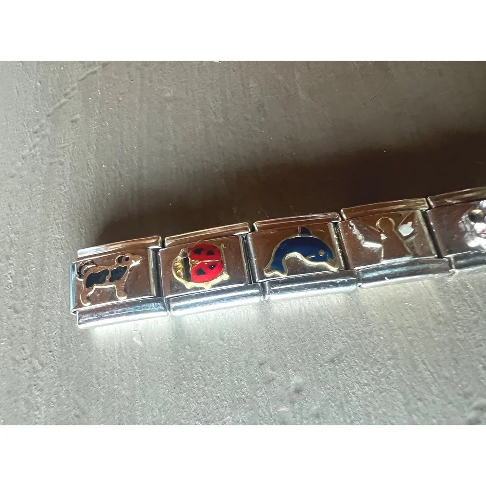 Boxing IF Composition Italian Charm Bracelet 3.5in Stainless Steel 10 Link